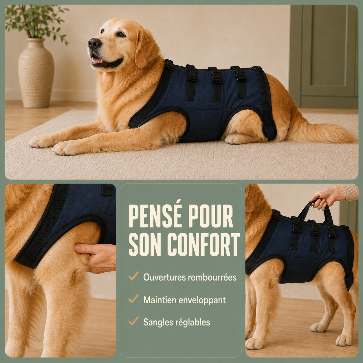 Harnais de soutien intégral pour chien – ÉlanPattes™