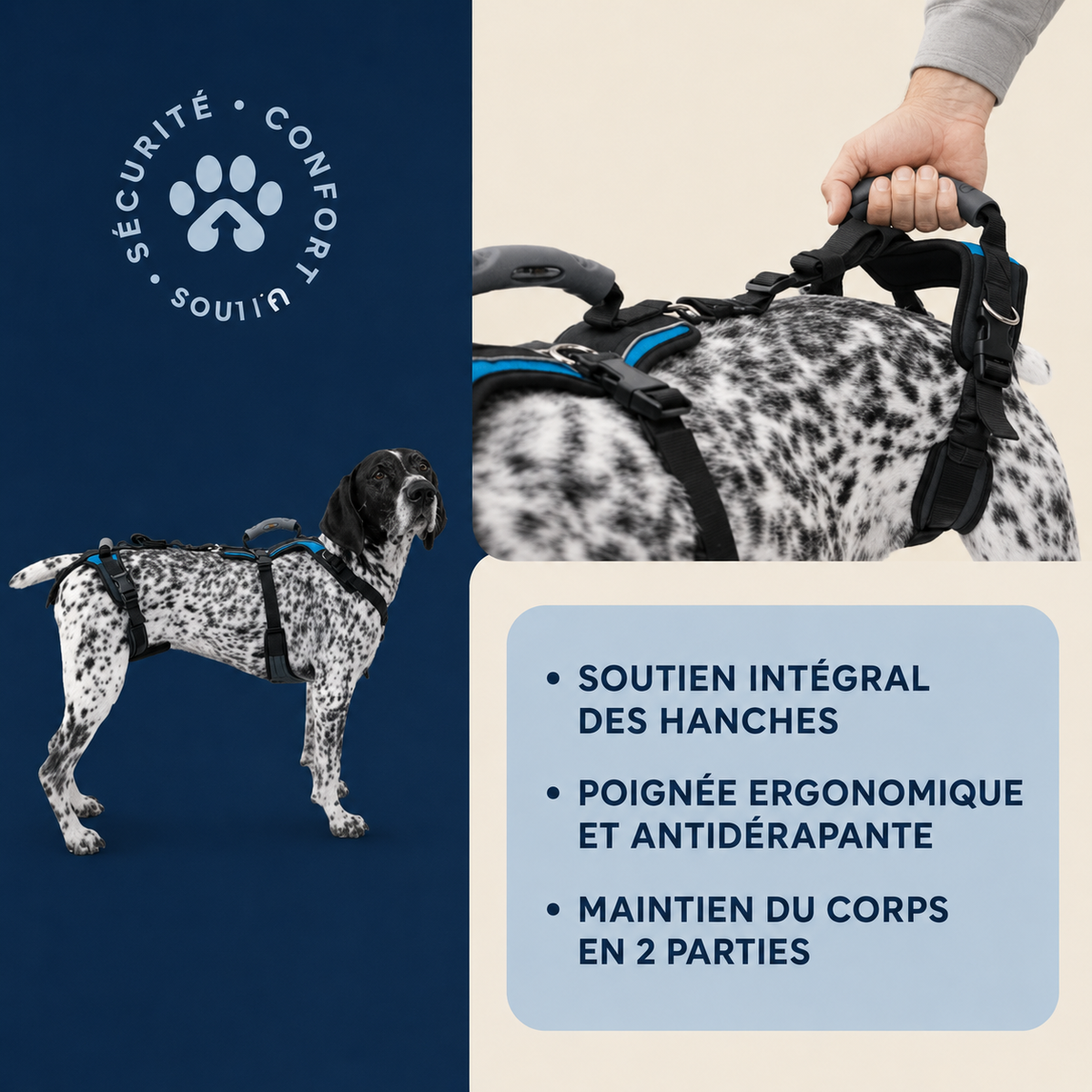 Harnais de soutien intégral pour chien – ÉlanPattes™