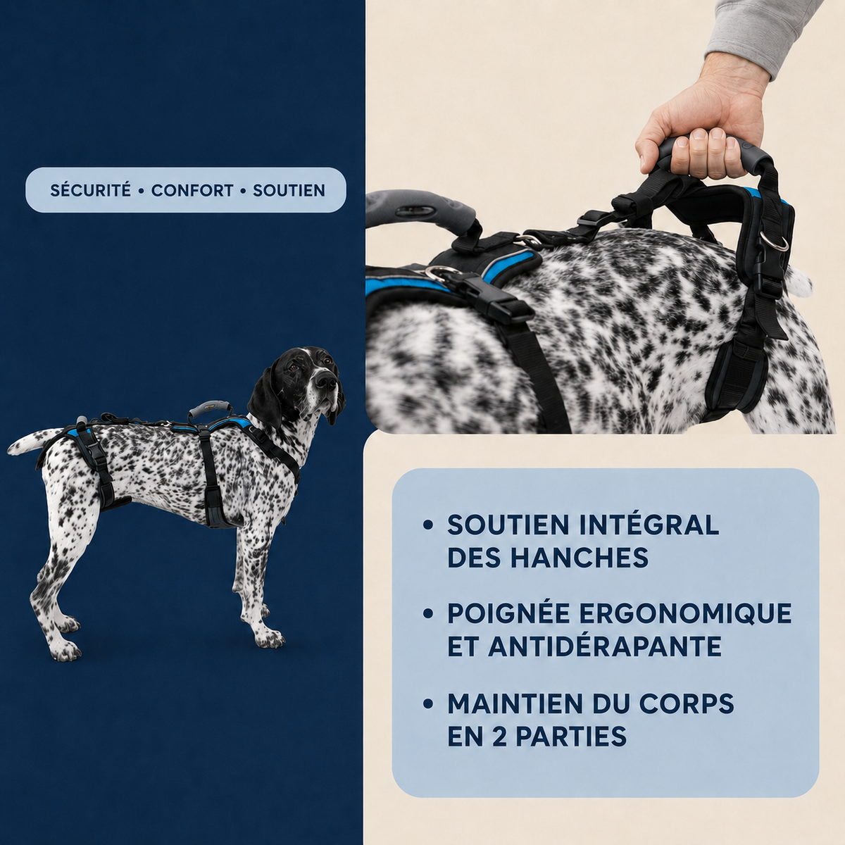 Harnais de soutien intégral pour chien – ÉlanPattes™